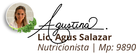 Lic. Agustina Salazar. Nutricionista, Matricula Nacional 9890
